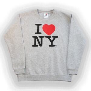 Gray Y2K I love NY Sweatshirt